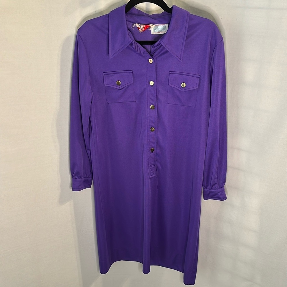 Robinets purple Vintage 1970s Shirt dress